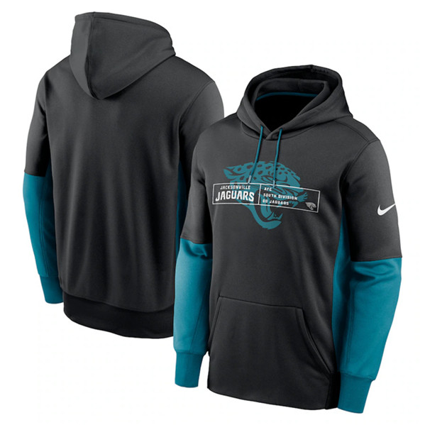 Men's Jacksonville Jaguars Black Color Block Fleece Performance Pullover Hoodie